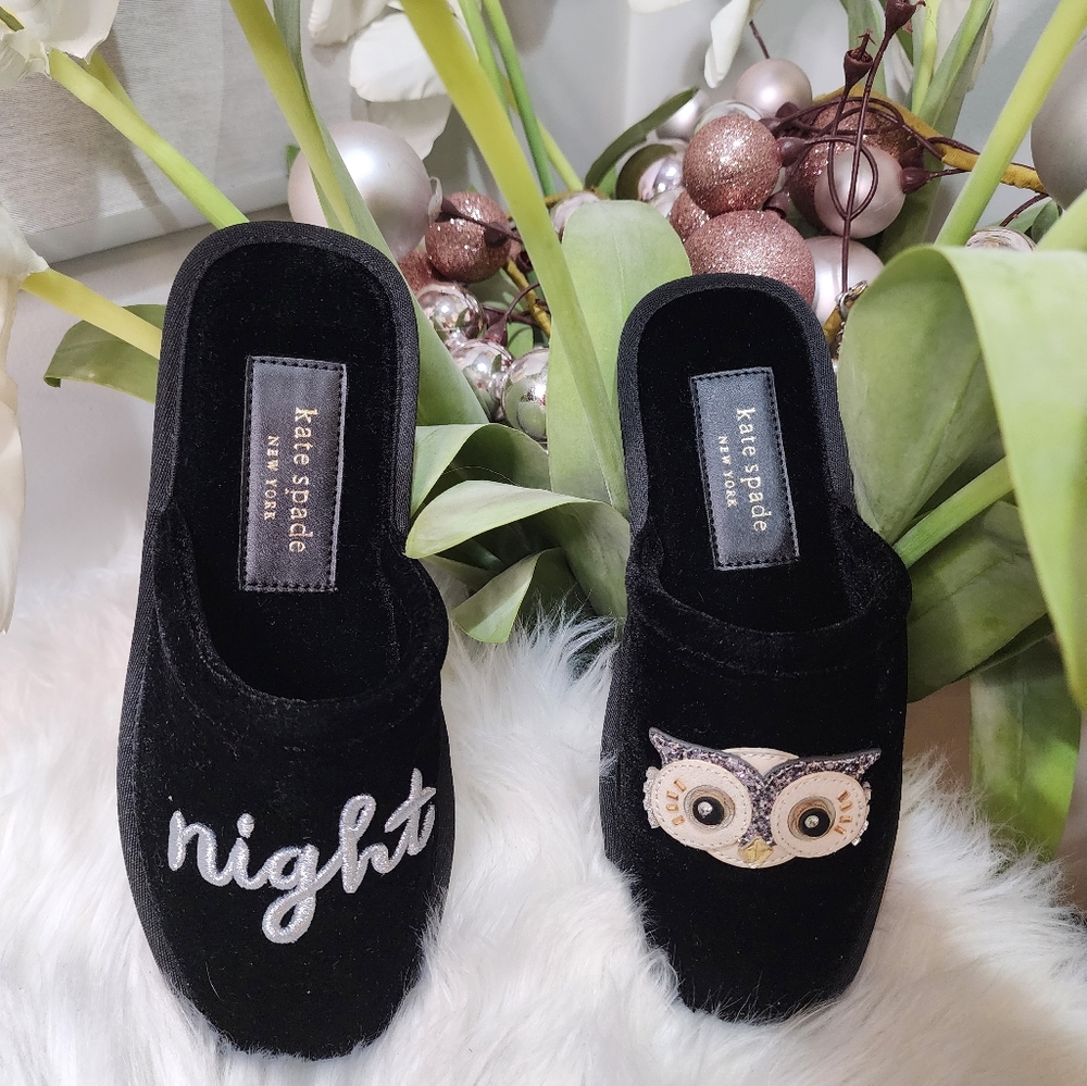 Kate Spade New York Women's Hoo Hoo Velvet Slippers - size5 new